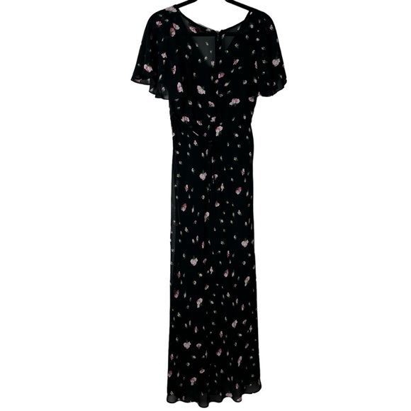Betsey Johnson Black and Pink Floral Maxi Dress - Picture 4 of 6